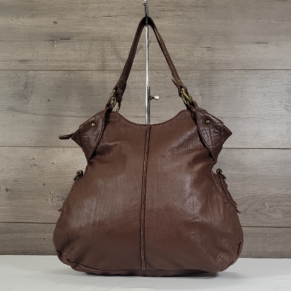 Anthropologie Bica Cheia Brown Leather Tote Bag